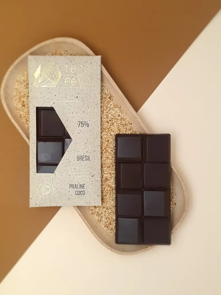 Tablette 75% au praliné Coco