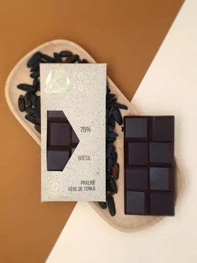 Tablette 75% au praliné Fève de Tonka